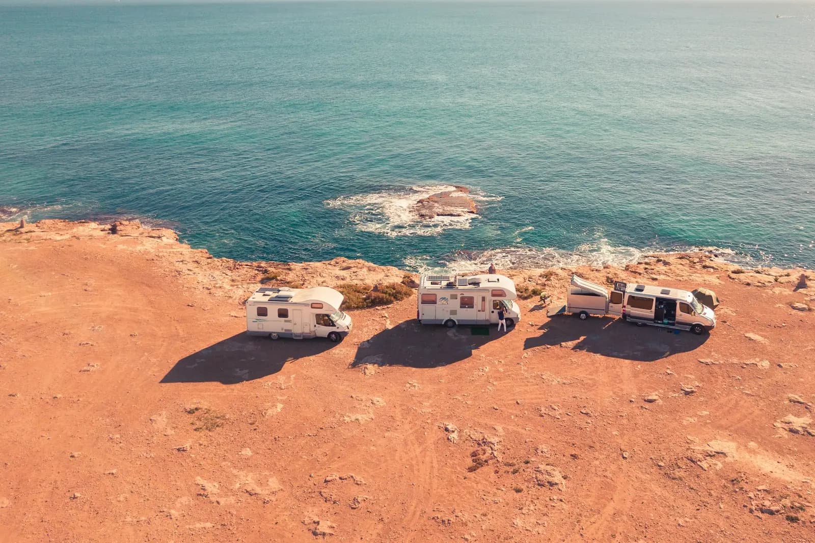 A motorhome parked at a campsite